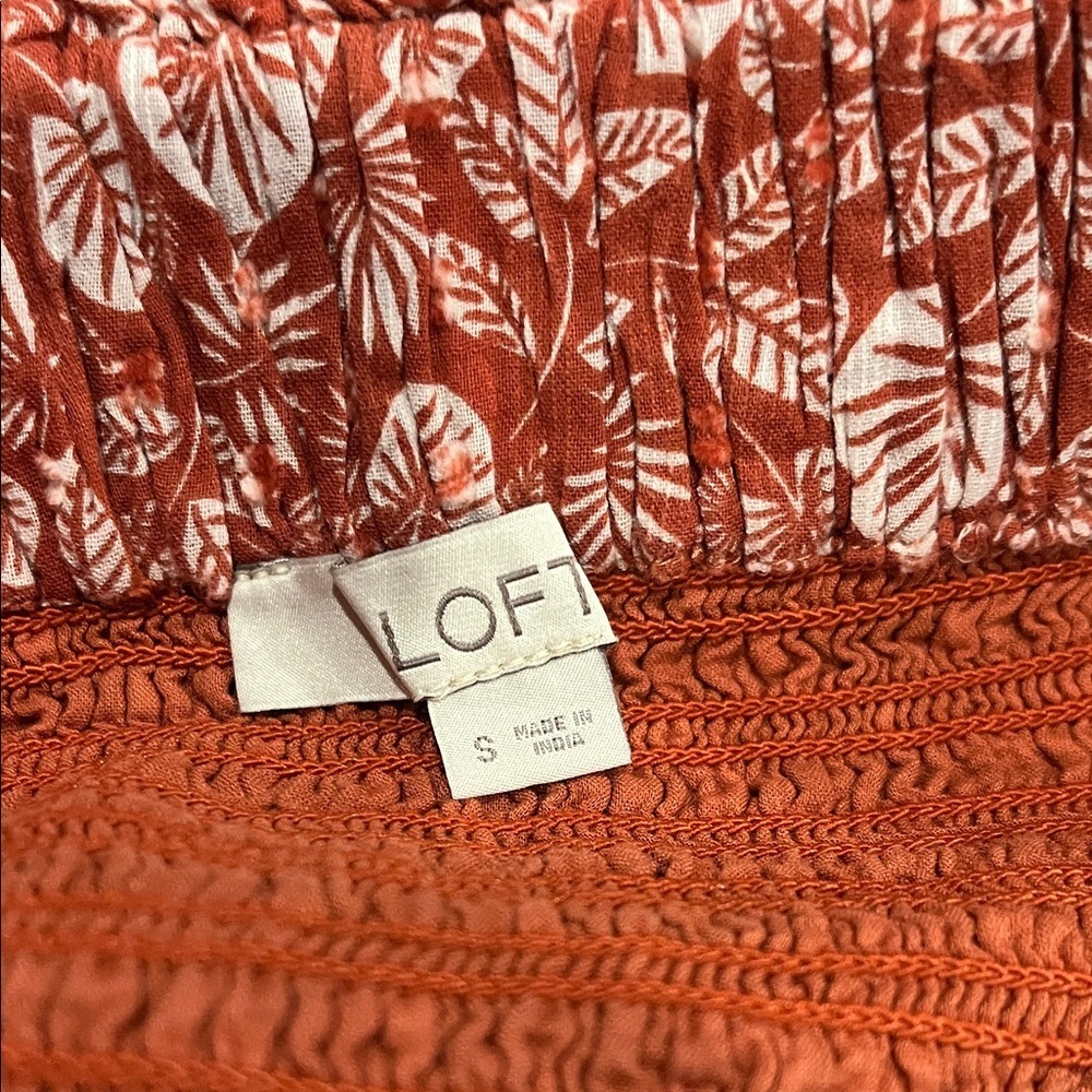 Cotton Women’s Floral Ruffle Mini Skirt - Rust/White - Picture 5 of 6